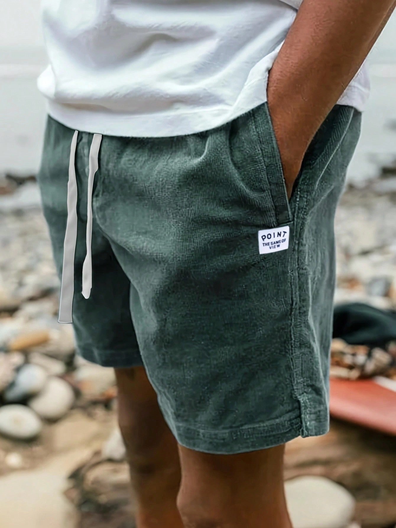 Men's Casual Plain Shorts, Fashionable & Suitable For Everyday Wear Dark Green