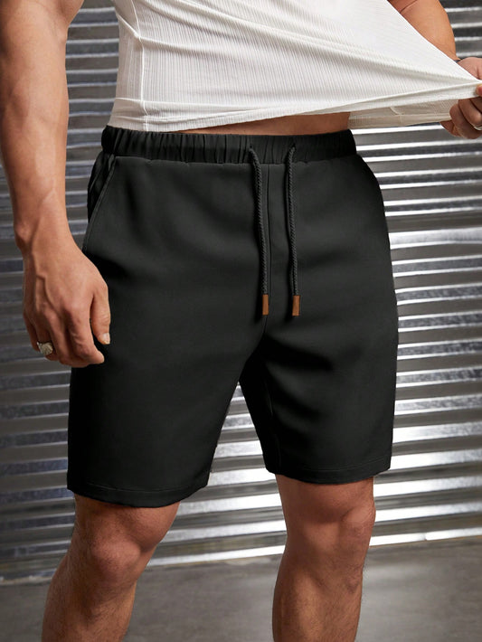 Manfinity Modomio Men Drawstring Waist Shorts Black