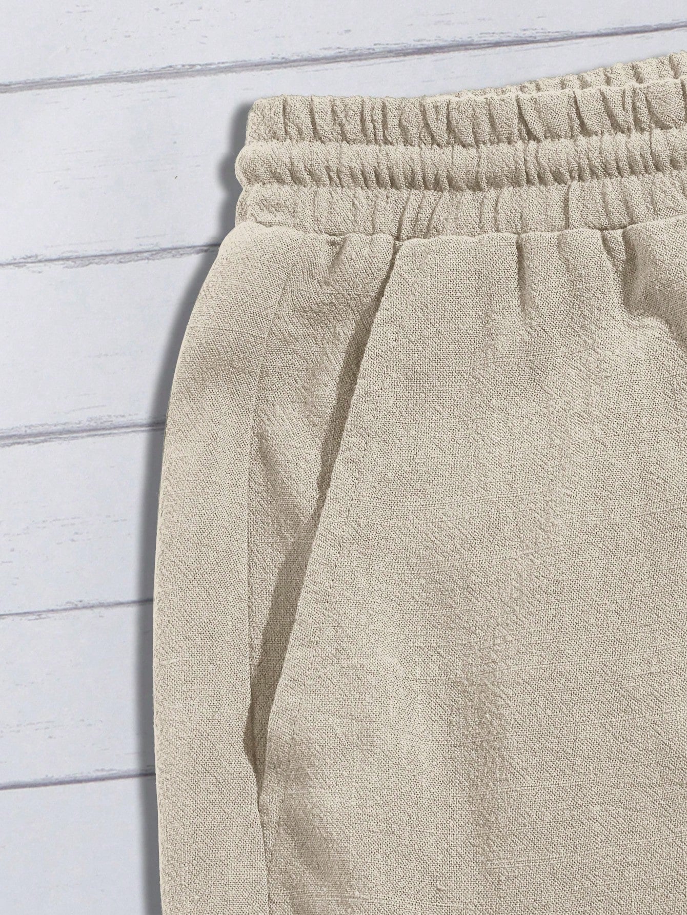 Manfinity Modomio Men Drawstring Waist Slant Pocket Shorts Apricot