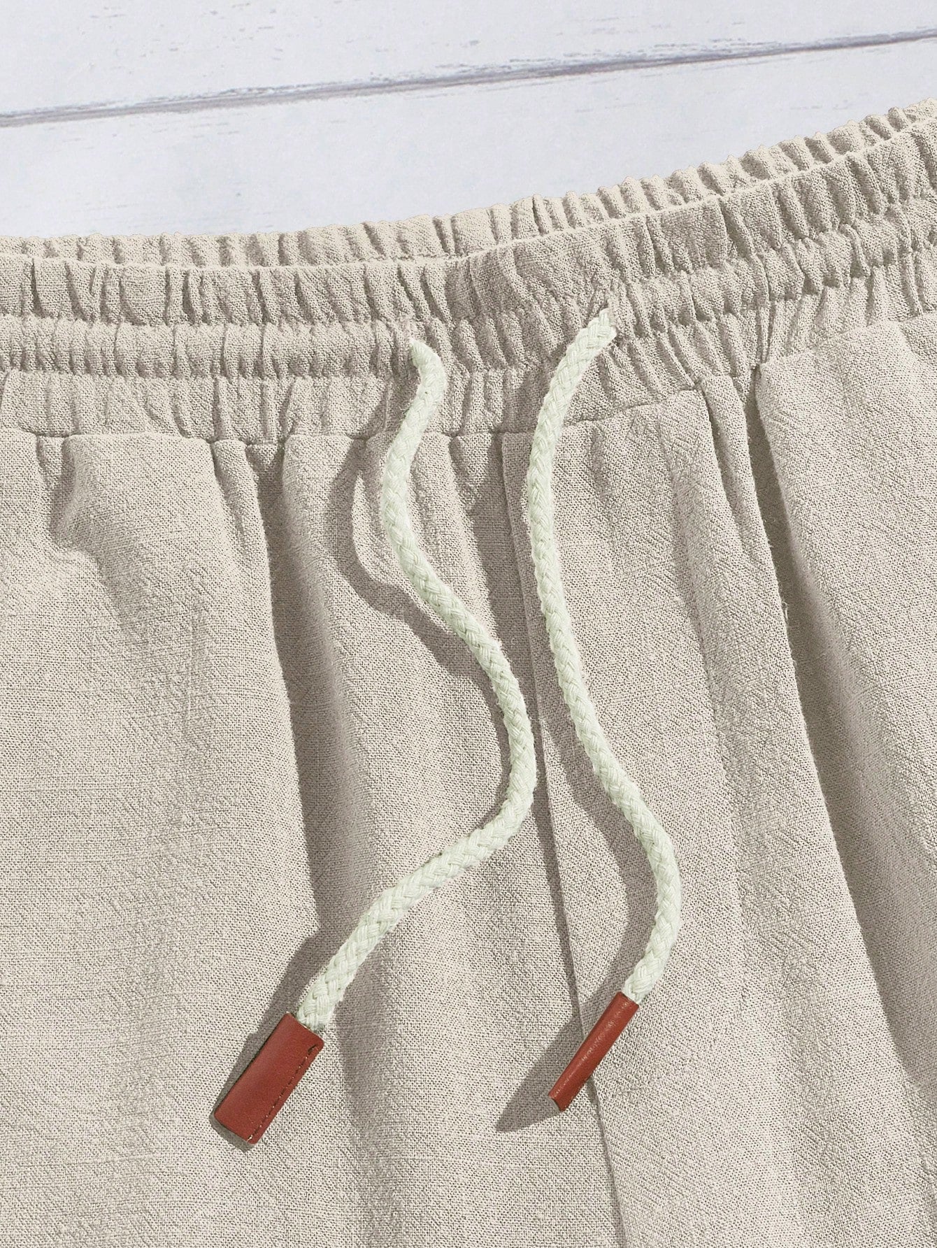 Manfinity Modomio Men Drawstring Waist Slant Pocket Shorts Apricot
