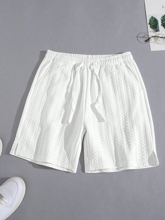 Men's Casual Jacquard Tennis Shorts White