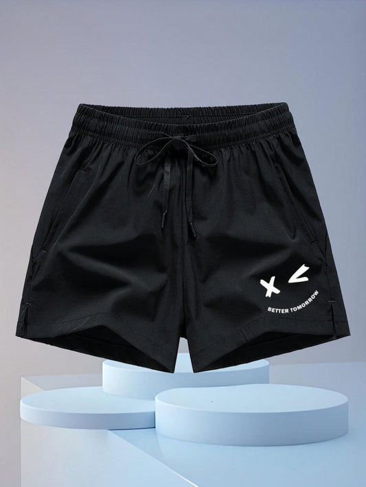 Boyfriend Style Men Sports Shorts For Fitness Training, Basketball, Running, Marathon, Outdoor, Beachwear, Quick Dry Black